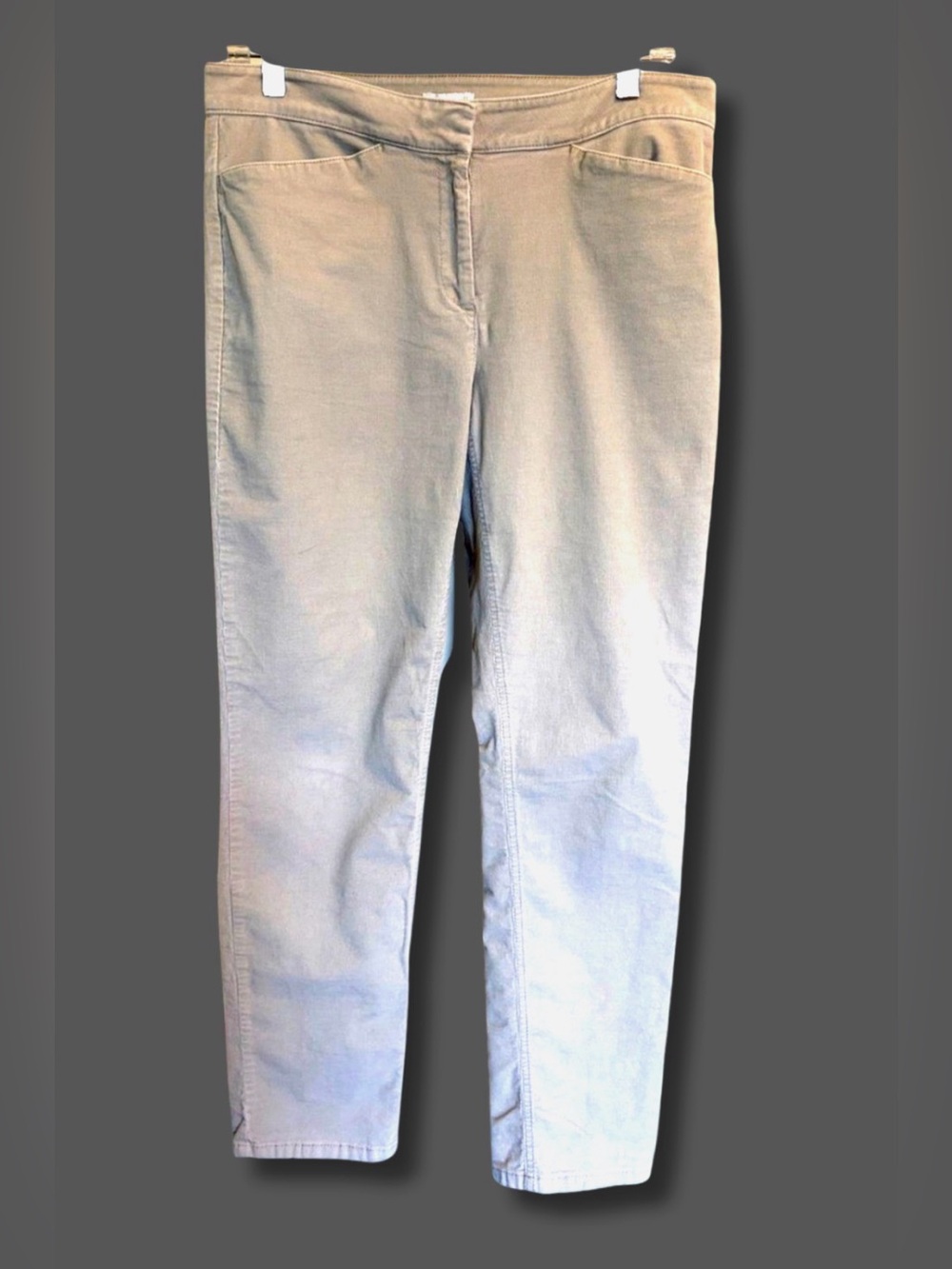 J Jill Corduroy Pants Size 6 Light Gray Stretch Slim Straight Leg